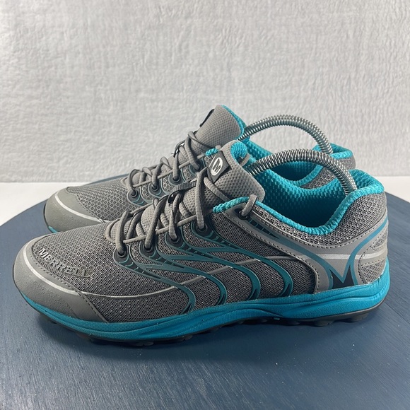 Merrell Women's Wild Dove Gray Aqua Trail Running Shoes Sneakers Size 8.5 - Picture 3 of 8